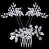 3 Pieces Bride Wedding Hair Comb Rhinestone Silver Bridal Hair Side Comb Crystal Hair Pieces Hair Pin Accessories for Women and Girls view 1