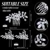 3 Pieces Bride Wedding Hair Comb Rhinestone Silver Bridal Hair Side Comb Crystal Hair Pieces Hair Pin Accessories for Women and Girls view 2