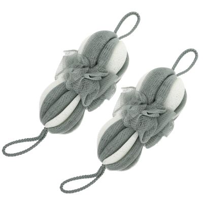 Beaupretty 2pcs Long Bath Flower Bathroom Shower Tools Men Body Lotion Bath Loofahs Exfoliating Bath Sponge for Men Body Exfoliating Puffs White Body Wash Girl Nylon Mesh
