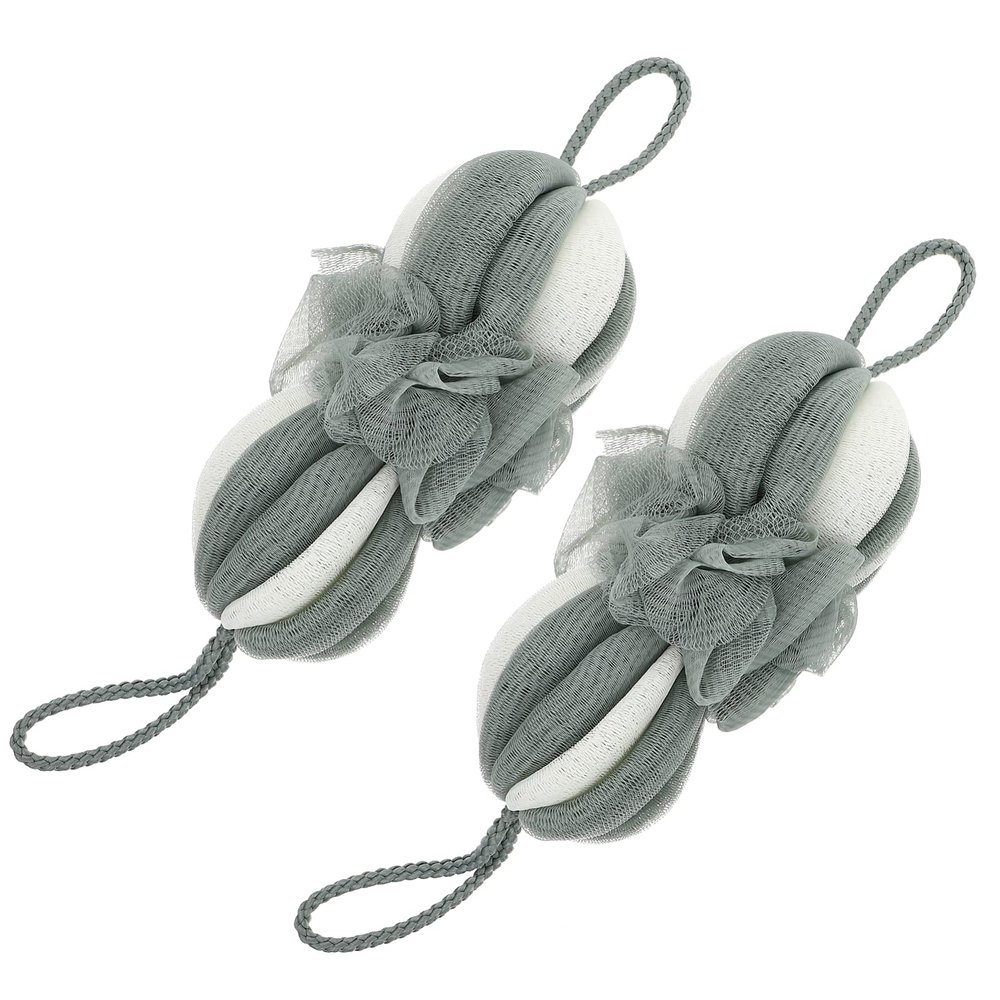 Beaupretty 2pcs Long Bath Flower Bathroom Shower Tools Men Body Lotion Bath Loofahs Exfoliating Bath Sponge for Men Body Exfoliating Puffs White Body Wash Girl Nylon Mesh