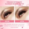 Eyelash Extension Cleanser 60ml +Mascara Wand+ Brush Eyelid Foaming Cleanser,Eyelash Wash and Lash Bath for Extensions,Paraben & Sulfate Free,Makeup Remover,Salon and Home use60ml/2fl.oz view 3
