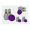 Azeeda 4 x 'Bowling Ball & Skittles' Temporary Tattoos - Water Resistant, Skin-Safe, Non-Toxic Transfers, Mixed Sizes (TO00044689) view 1