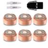 Replacement Heads for Flawless Facial Hair Remover, Replacement Blades for Finishing Touch Flawless Hair Removal Gen 2, 6 Count 18k Gold Heads with Storage Bag view 1