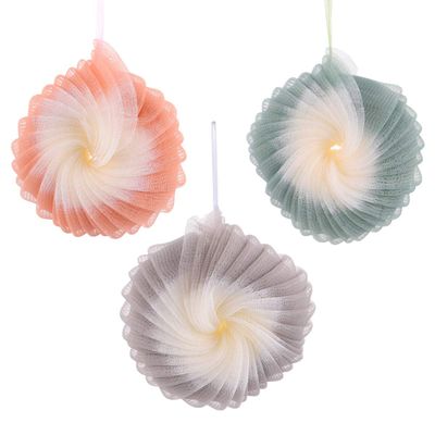 3 Pcs Two- Ball Loofah Sponge Bath Sponge Bath Scrubber Mesh Nets Ball Body Scrubber Mesh Bath Ball Bathroom Accessories Shower Ball