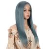 10"Blue Wig Silky Straight Human Hair Wigs Brazilian Remy Hair 150% density light Blue Middle Part Human Hair Wigs For Women 13X4 Middle Part Lace Front Wigs for Women view 3