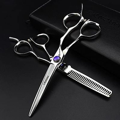 Hair Cutting Scissors, Professional 6 and 5.5-inch 440c steel hairdressing scissors set thinning scissors barber hair cutting scissors BY ZZYY (Color : No bearing set)