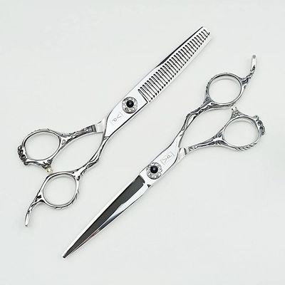 Hair Cutting Scissors, Hair Scissors 440C Professional Hairdressing Scissors Thinning Scissors Barber Hair Cutting Scissors Set BY ZZYY (Color : Red)