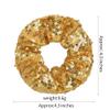 12 Pcs Gold Sequin Scrunchies Bridesmaid Scrunchy Elastics Ponytail Holders Hair Wrist Ties Bands Cloth Scrunchies for Show Gym Dance Party Club Girl Women view 2