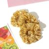12 Pcs Gold Sequin Scrunchies Bridesmaid Scrunchy Elastics Ponytail Holders Hair Wrist Ties Bands Cloth Scrunchies for Show Gym Dance Party Club Girl Women view 4