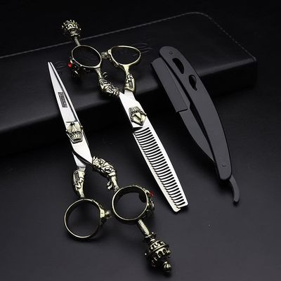 Hair Cutting Scissors, 6 inch Haircutting Scissors Professional Salon Hairdressing Scissors Japan Stainless Steel Thinning Scissors BY ZZYY (Color : 3pcs)