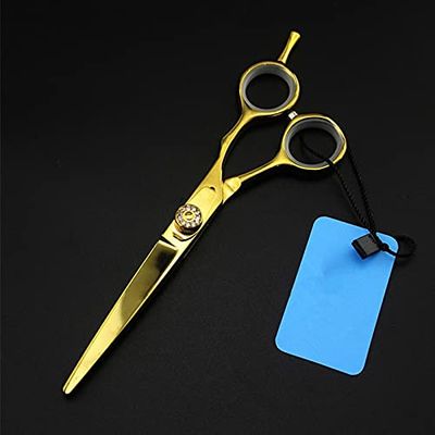 Hair Cutting Scissors, Japan 440c 5.5 & 6 inch gold hair scissors haircut thinning barber hair cutting shears Hairdresser scissors BY ZZYY (Color : 5.5 inch cutting)