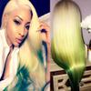 10" Rainbow Ombre Green Colored 613 Blonde Wig Free Part 13x4 Human Hair Lace Front Wigs Silky Straight Pre-Plucked Hairline 150% Density Lace Wigs Full Ends with Baby Hair view 1