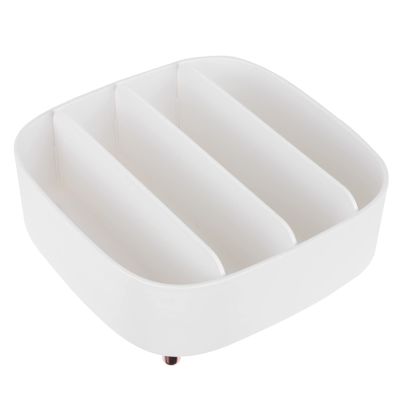 Beaupretty 1pc Box Storage Box Skincare Makeup Storage Shelves Plastic Makeup Drawer Beauty Countertop Lipstick Holder Skin Care Compartments Case File Organizer Plastic Pp Student Desk White