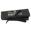 Metaleks Professional Straight Single Edge Shaving Razor, Black Matt Powder Coated, Leather Travel Pouch Included view 3