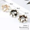Brinie Pearl Hair Ties Black Ponytail Holders Elastic Crystal Hair Scrunchies Pearl Hair Accessories for Women and Girls (Pack of 3) view 2