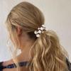 Brinie Pearl Hair Ties Black Ponytail Holders Elastic Crystal Hair Scrunchies Pearl Hair Accessories for Women and Girls (Pack of 3) view 3