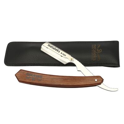 rofessional Straight Edge Razor Stainless Steel Razor with wooden handle Close Shaving Men's Manual Shaver