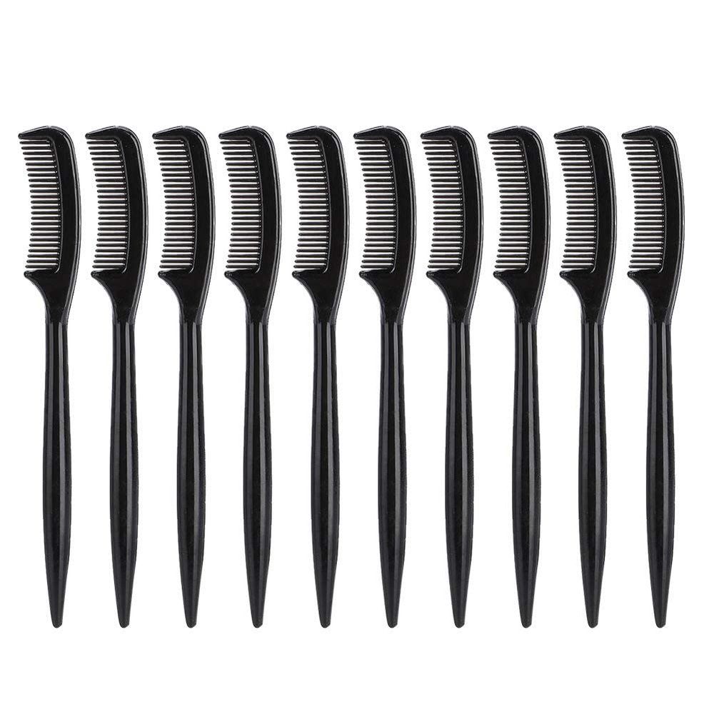 AKOAK 10 Pcs Black Eyelash Comb Mini Plastic Eyebrow Comb Makeup Mascara Applicator Ladies and Girls Beauty Makeup Tool