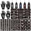 Moricher Henna tattoo kit Temporary Tattoo Kits 5 cones 96 Stencils Gifts for DIY Art Party view 1
