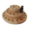 3 Layers Essential Oil Storage Turntable Natural Solid Wood Handmade Rotating Essential Oil Display Rack D5CMx1 D2.1CMx8 D3CMx30 Height 13cm view 1