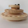 3 Layers Essential Oil Storage Turntable Natural Solid Wood Handmade Rotating Essential Oil Display Rack D5CMx1 D2.1CMx8 D3CMx30 Height 13cm view 3