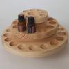 3 Layers Essential Oil Storage Turntable Natural Solid Wood Handmade Rotating Essential Oil Display Rack D5CMx1 D2.1CMx8 D3CMx30 Height 13cm view 4