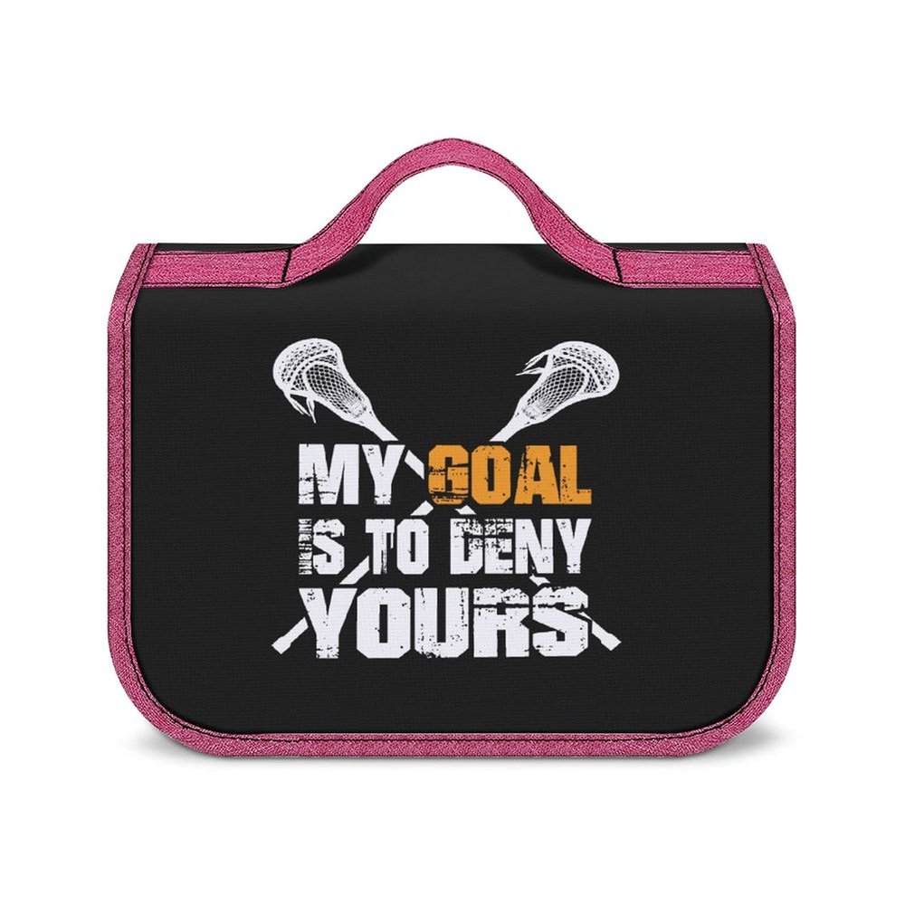 FunnyStar Lacrosse Goal Toiletry Bag With Hanging Hook Makeup Cosmetic Tote Bag Organizer For Travel Gym Bathroom