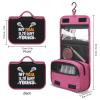 FunnyStar Lacrosse Goal Toiletry Bag With Hanging Hook Makeup Cosmetic Tote Bag Organizer For Travel Gym Bathroom view 2