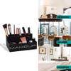 GEGUTON Makeup Organizer Box - Organization Display for Makeups, Cosmetics Steel Storage Set for Vanity, Birthday Gifts for Mom, Women & Girls, Gift for Her - Beauty Collection - Black view 4