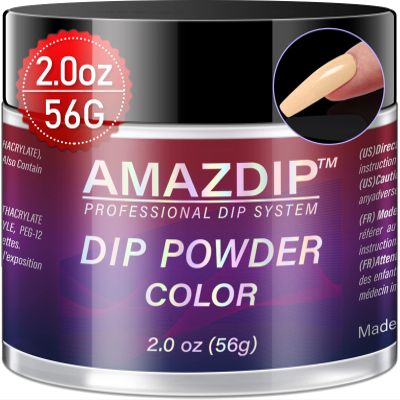 Dip Powder Cover Rose Color, 2 Ounce/ 56 Gram, AMAZDIP Dipping Powder Nail System for French Nail Art Design Salon/DIY at Home