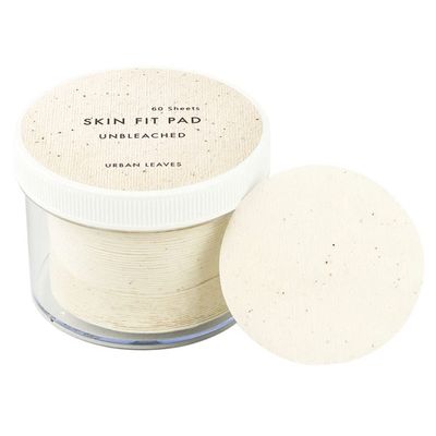 Urban Leaves 100% Pure Cotton Facial Pads 65mm Diameter, Unbleached, Non-Fluorescent, Vegan Certified with Tongs Soft Toner Pads for Sensitive Skin, Cleansing & Makeup Removal Made in Korea