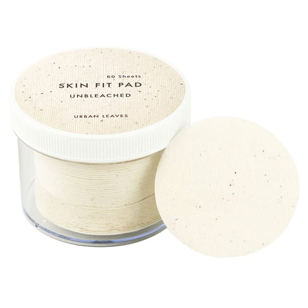 Urban Leaves 100% Pure Cotton Facial Pads 65mm Diameter, Unbleached, Non-Fluorescent, Vegan Certified with Tongs Soft Toner Pads for Sensitive Skin, Cleansing & Makeup Removal Made in Korea