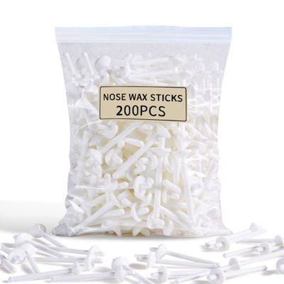 Charmonic 200 Pcs Wax Sticks, Nose Wax Kit Accessories, Waxing Sticks for Nostril Nasal Cleaning, Ear Face Eyebrows Hair Removal for Men Women
