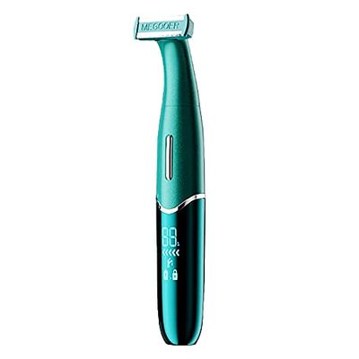 Electric Shaver Bikini Trimmer, Wet & Dry Rechargeable Cordless Painless Electric Razor for Women, LED Display Nose Hair Trimmer 3 in 1 Grooming Kit (Green)
