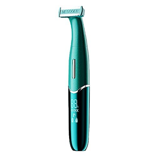 Electric Shaver Bikini Trimmer, Wet & Dry Rechargeable Cordless Painless Electric Razor for Women, LED Display Nose Hair Trimmer 3 in 1 Grooming Kit (Green)
