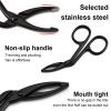Eyebrow Scissors Tweezers, Stainless Steel Elbow Eyebrow Tweezers Pliers Clip, Flat Tip Eyebrow Removal Scissors, Straight Pointed Eyebrow Plucking Makeup Tool for Trimming Eyelash Extensions Eyebrow view 4