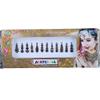 12 Black long Crystal Bindi Bridal face Jewels Forehead Tika Indian Bindis for women bindi Indian multicolor round long small gold (Long 12 bindi - Black color) view 2