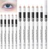 Ruluti 12 Pcs Eye Liner Pencil Natural Matte Eyeliners Makeup Tool Hypoallergenic Soft Crayon Pencils White view 2