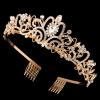 2 Pack Gold Crystal Crowns Tiara for Women, Girls Elegant Princess Rhinestone Crown with Combs, Bridal Wedding Headbands Prom Birthday Party Halloween Hair Accessories Jewelry Gifts for Women Girls view 2