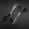 Hair Cutting Scissors, Japan 9cr13 steel 6 '' black Bearing cut hair salon scissors cutting barber Thinning shears hairdressing scissors BY ZZYY (Color : Set) view 1