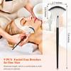 9 Pieces Facial Fan Mask Brushes, Soft Facial Applicator Brushes Tools for Peel Glycolic Makeup for Mud Cream(Black and Silver) view 2