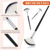 9 Pieces Facial Fan Mask Brushes, Soft Facial Applicator Brushes Tools for Peel Glycolic Makeup for Mud Cream(Black and Silver) view 3