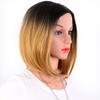 14Inch Short Synthetic Wig Shoulder-Length Womens Wigs Short Bob Platinum Blonde Wig With Natural Ombre Pink Grey Bug8# view 2