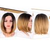 14Inch Short Synthetic Wig Shoulder-Length Womens Wigs Short Bob Platinum Blonde Wig With Natural Ombre Pink Grey Bug8# view 3