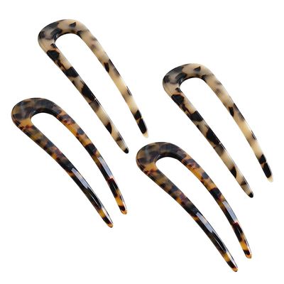 Beaupretty 4pcs U-shaped Hair for Elegant Updos Hair Sticks Clips for All Types Chic Watercolor for Stylish Buns and Chignons