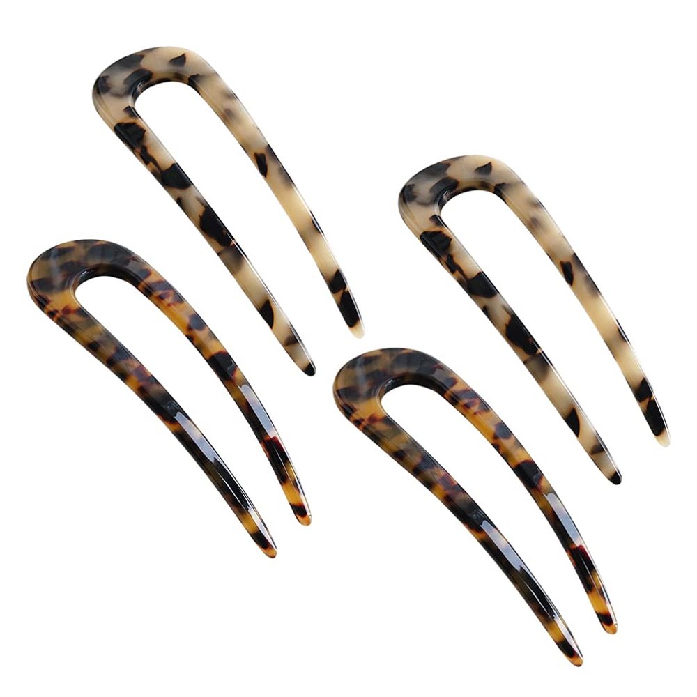 Beaupretty 4pcs U-shaped Hair for Elegant Updos Hair Sticks Clips for All Types Chic Watercolor for Stylish Buns and Chignons