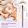 9 Pieces Facial Fan Mask Brushes, Soft Facial Applicator Brushes Tools for Peel Glycolic Makeup for Mud Cream(Purple) view 2