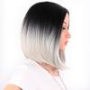 14Inch Short Synthetic Wig Shoulder-Length Womens Wigs Short Bob Platinum Blonde Wig With Natural Ombre Pink Grey Bug5# view 2