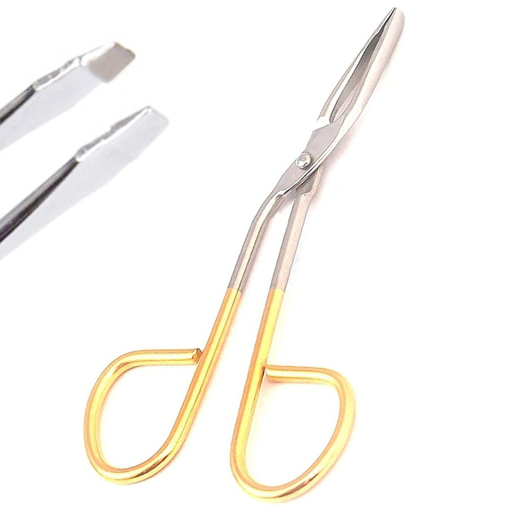 AAProTools Perfectweeze Slant Tip Tweezer, with Easy Scissor Handle Gold