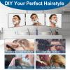 LMZNXCZ 3 Way Mirror for Self Hair Cutting,360 Haircuts Men for Barber Use Tools,to See Back of Head,Tri Fold Mirror with Portable Height Adjustable Telescoping Hooks view 2